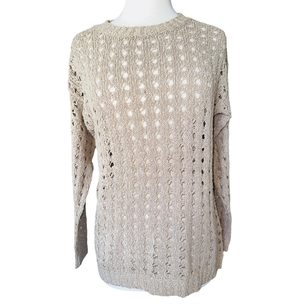 Cozy Casual Sweater Women's‎ Beige Brown Small N9